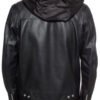 Leather Hooded Men's Biker Jacket
