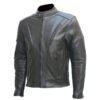 Black Leather Biker Riding Jacket