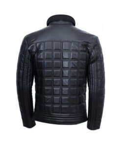 Black Trimmed Quilted Leather Jacket
