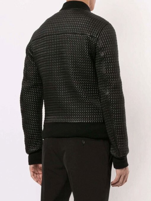 Bomber Leather Jacket Textured for Men