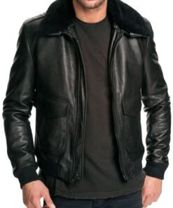Air Force Leather Bomber Jacket for Men