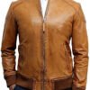 Bomber Leather Jacket For Men