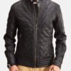 Men's Quilted Jacket with Snap Tab Collar