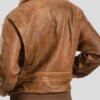Men's Brown Leather Bomber Jacket