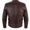Men's Brown Leather Biker Jacket