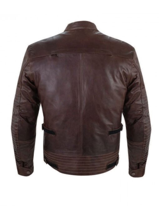 Men's Brown Leather Biker Jacket