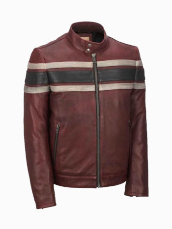 Men's Vintage Red Leather Jacket