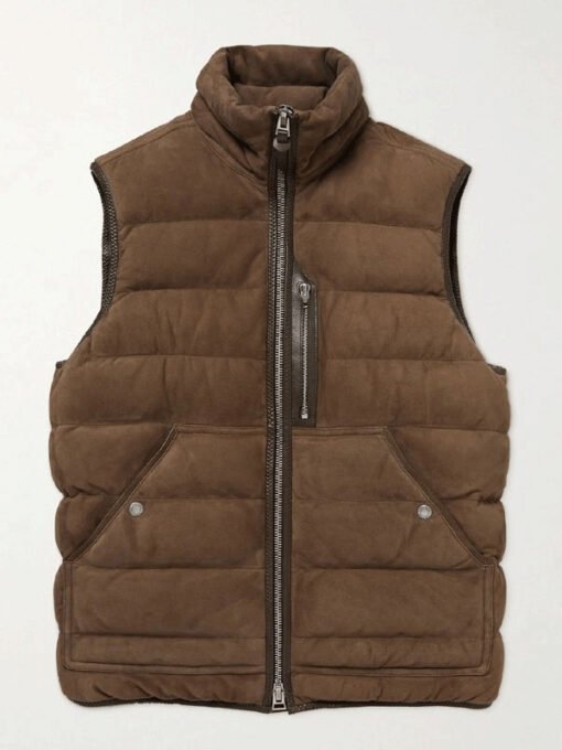 Men's Brown Puffer Vest