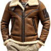 Aviator Brown Leather Jacket For Men