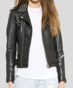 Women's Studded Leather Jacket
