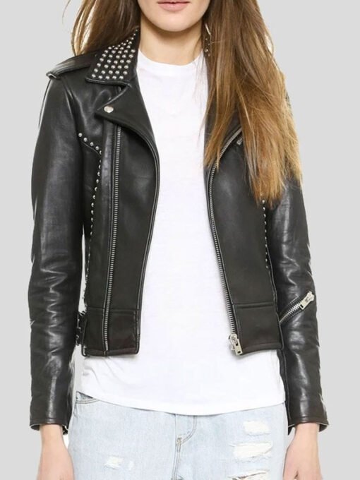 Women's Studded Leather Jacket