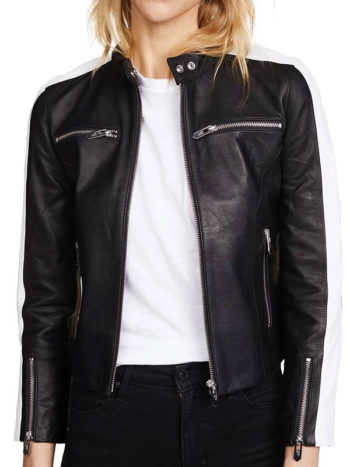 Black Leather Women's Biker Jacket