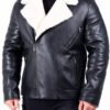 Black Leather Biker Jacket For Men