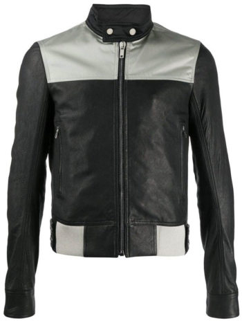 Black Leather Slim-Fit Biker Jacket