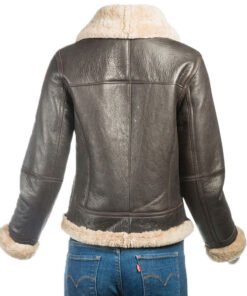 Women's Black Leather Bomber Jacket
