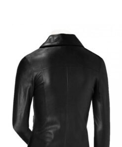 Women's Black Leather Blazer
