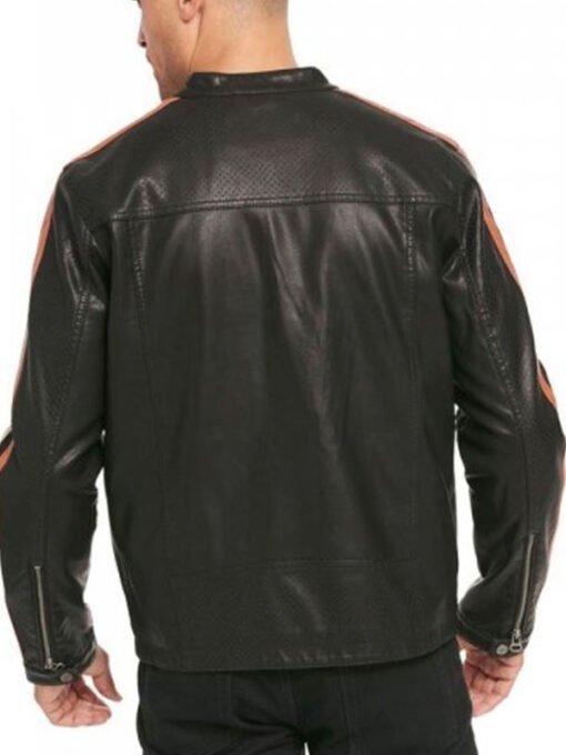 Men's Black Leather Biker Jacket