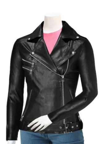 Women's Slim-Fit Biker Leather Jacket