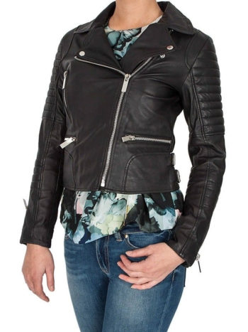 Women's Quilted Leather Jacket