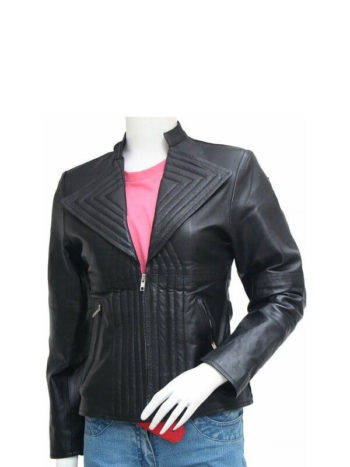 Quilted Black Leather Jacket For Women