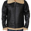 Men's Black Leather Aviator Jacket