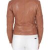 Brown Leather Biker Jacket For Women