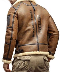 Men's Brown Leather Aviator Jacket