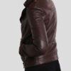 Slim-Fit Brown Leather Jacket For Women