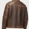Men's Brown Leather Aviator Jacket