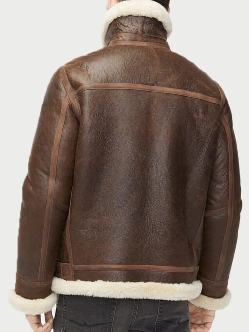 Men's Brown Leather Aviator Jacket