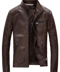 Fashion Wear Brown Leather Jacket For Men