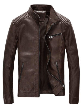 Fashion Wear Brown Leather Jacket For Men