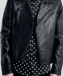 Men's Black Leather Biker Jacket