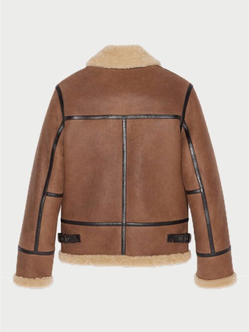 Brown Leather Aviator Jacket For Men