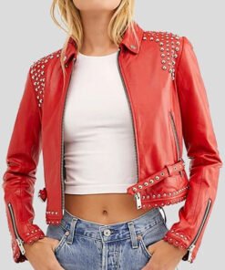 Women's Studded Leather Jacket