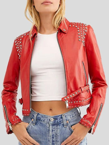 Women's Studded Leather Jacket