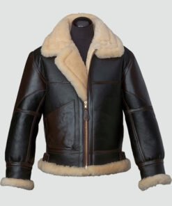 Men’s Black B3 Shearling Flying Leather Jacket