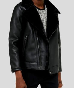 Mens Leather Shearling Jacket