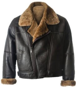 Men’s Black Genuine Shearling Leather Jacket