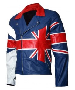 UK Flag Leather Jacket for Men