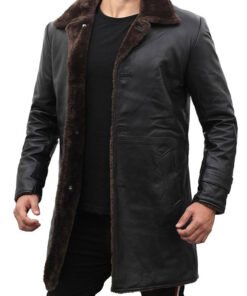 Men's Black Leather Coat