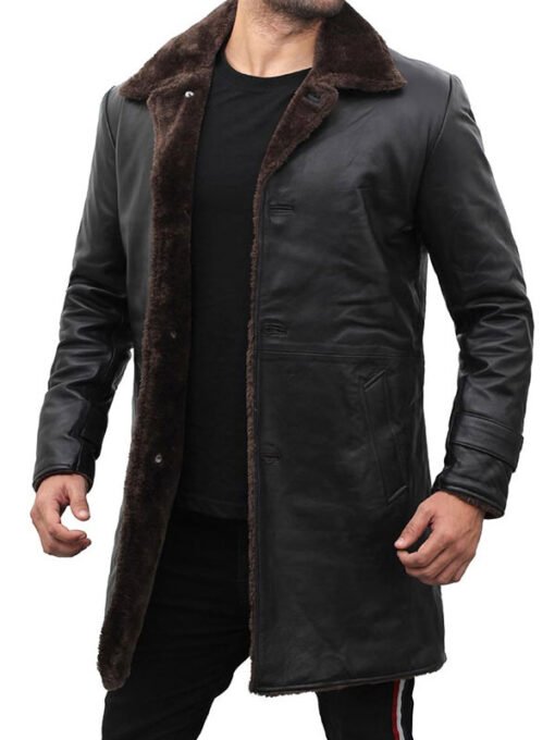 Men's Black Leather Coat