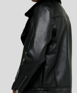 Mens Black B3 Leather Shearling Jacket