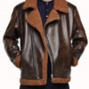 Men’s Dean Ambrose WWE Brown Shearling Leather Jacket