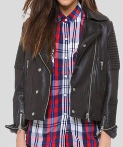 Women's Quilted Leather Moto Jacket