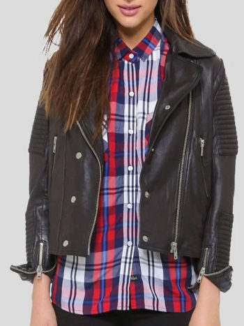 Women's Quilted Leather Moto Jacket