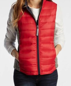 Red Puffer Vest For Women