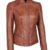 Women's Brown Leather Vintage Jacket