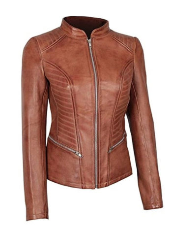 Women's Brown Leather Vintage Jacket