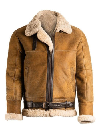 Vintage Brown Leather Aviator Jacket For Men